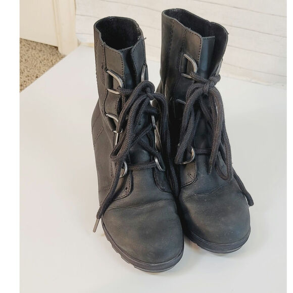 Sorel Joan of Arctic Wedge II in Black Leather, sz 6.5 - Picture 16 of 16